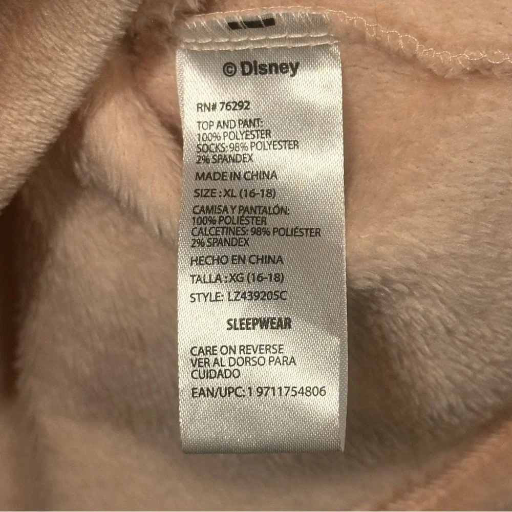 DISNEY Size XL Light Pink Embroidered Plush Sleep Top - Picture 6 of 6